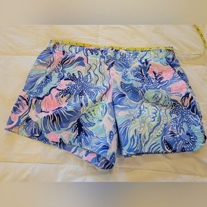 Lilly Pulitzer Ocean View Shorts Shade Seekers Saltwater Blue L